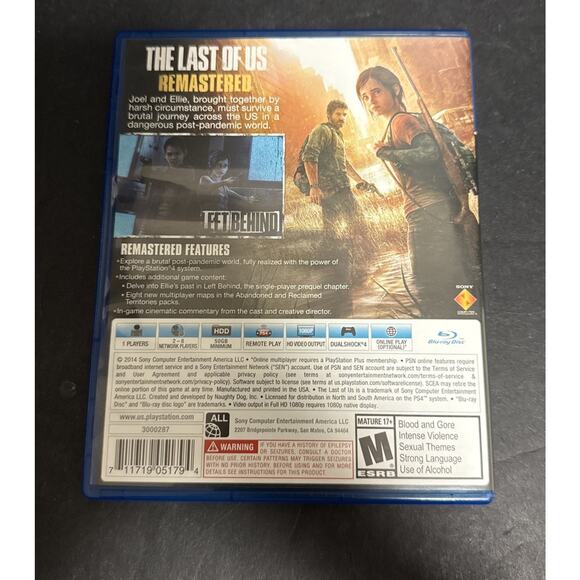The Last of Us Remastered Sony PlayStation 4 PS4 2014 Tested Joel Ellie - Picture 2 of 3
